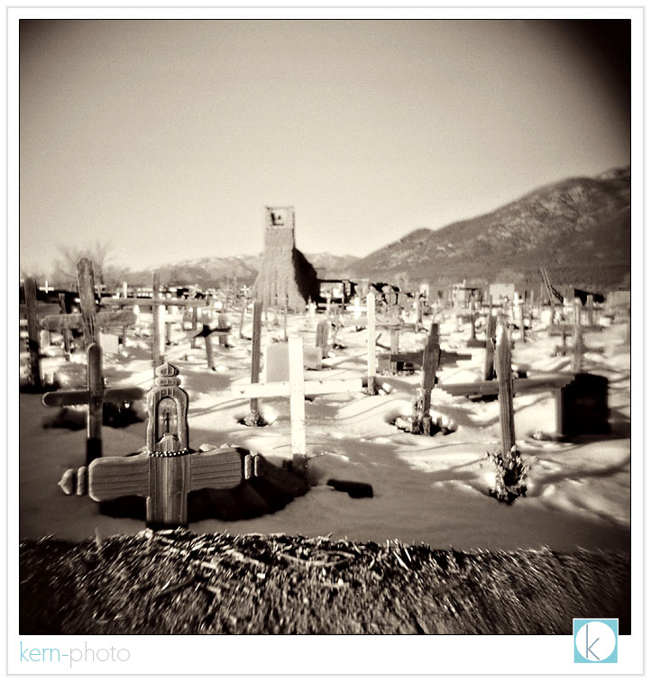 cemetery at pueblo de taos 1 by kern photo with holga