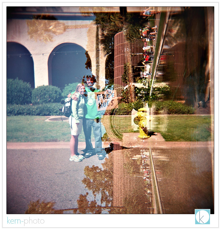 a happy misteak that i think is extra cool (the sideways double exposure is of a reflection pond in balboa park near the japanese gardens).<br />
