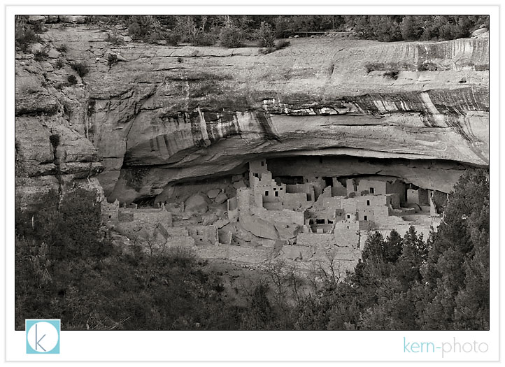 cliff palace at mesa verde, at dusk, by kern-photo with a nikon d300 and 70-200 f/2.8 lens 