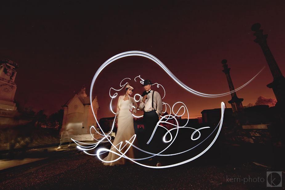 Kern Photography Light Painting An amazing image of a bride and groom taken by RJ Kern.