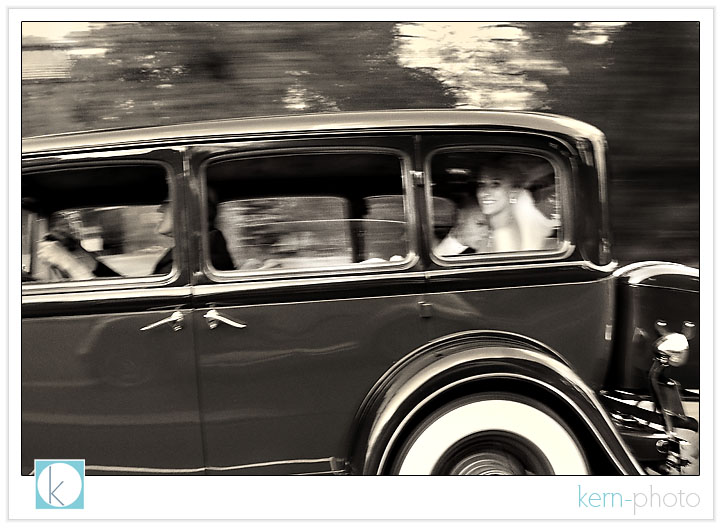 carried off in style with a 1932 chrysler (sorry, but if you look carefully you'll see the notorious PT Crusier with flames in the reflection 